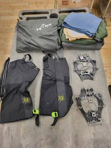 lot 13J image: HillSound Ice Crampons (Lot of 2) with Gaiters & Teton Gear