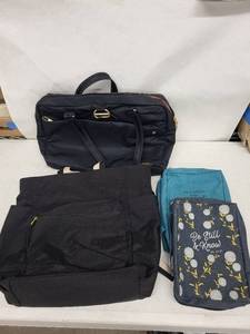 lot 18J image: PacSafe Travel Bags Bundle - 2 Large Nylon Tote Bags & 2 Pouches (Lot of 4)