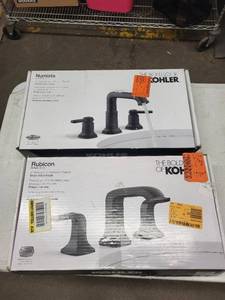 lot 20R image: Kohler Rubicon 8 in Widespread Bathroom Faucets Matte Black (Lot of 2)