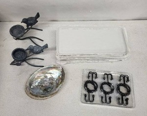 lot 24J image: Crate & Barrel White Rectangular Ceramic Serving Dishes - 6-Piece Set