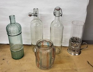 lot 31D image: Assorted Glass Bottles & Jars (Lot of 5)