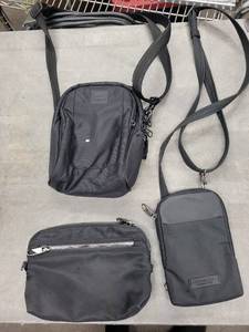 lot 44J image: Travelon Crossbody Bag with Pacsafe Pouch & Travelon Phone Case