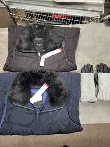 lot 46J image: Talbots Petite Down Vest (Lot of 2) - Navy & Black, Genuine Down