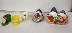 lot 52E image: VEB Holzwaren Gahlenz Egg Cups - 5-Piece Vintage German Set