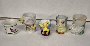 lot 65E image: Vintage Nice Mice Egg Cups - Made in England (Lot of 5)