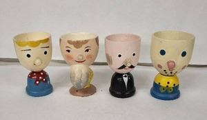 lot 73E image: Vintage Faces Egg Cups (Lot of 4)