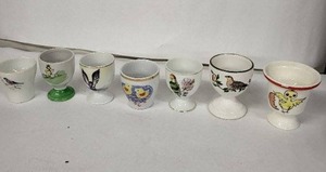 lot 101E image: Assorted Birds Vintage Egg Cups (Lot of 9)