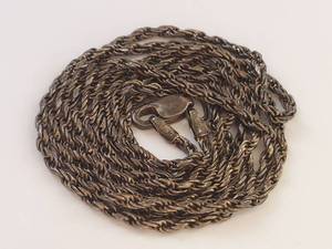 lot 18W image: Sterling Silver 925 Rope Chain Necklace 26 Dark Patina Lobster Clasp