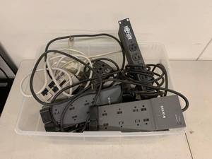 lot 63G image: Mixed Lot Belkin Tripp Lite Power Strips Surge Protectors Bin As-Is Untested Office Shop