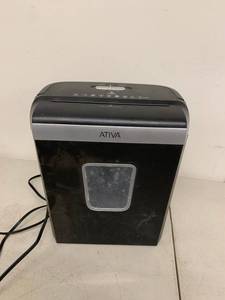 lot 66G image: Ativa 8-Sheet Electric Paper Shredder Office Document Shredding Machine Black Used