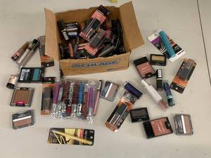 lot 84G image: Large Mixed Box of CoverGirl Maybelline Wet n Wild Revlon Drugstore Makeup Cosmetics Lot