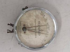 lot 97G image: Vintage Standard Thermometer Inc Boston USA Industrial Temperature Alarm Gauge Fahrenheit
