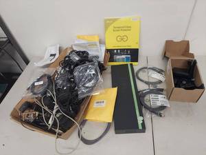 lot 104G image: Mixed Electronics Lot TRENDnet GREENnet Switch Plantronics CS540 Zebra Cables Screen Protector