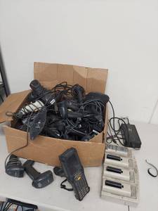lot 107G image: Bulk Honeywell Barcode Scanners With Cords  Motorola Handheld Terminal & Chargers Lot