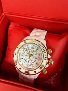 lot 14N image: Swiss Legend Karamica SL-3000-WMGCR White Ceramic Chronograph Watch