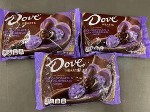lot 30 image: Dove Hearts Milk Chocolate & Dark Chocolate Swirl 7.94 oz (Lot of 3)