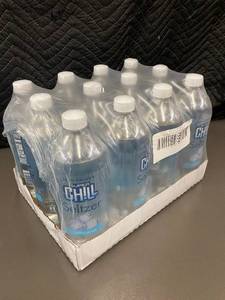 lot 197 image: Super Chill Unflavored Seltzer 1L Bottles, 12-Pack, Zero Calorie, Best By 102025