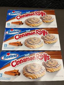 lot 202 image: Hostess Iced Cinnamon Rolls - 3 Boxes (6 RollsBox) 16.5 oz Each