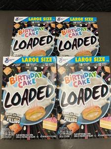 lot 280 image: General Mills Birthday Cake Loaded Cereal - 4 X Large Size 13 oz