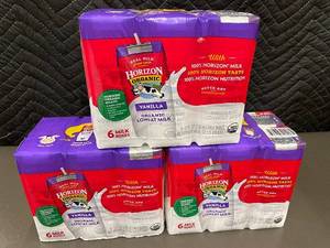 lot 309 image: Horizon Organic Vanilla Lowfat Milk 1% - 3-Pack (18 Boxes Total) 6 Milk BoxesPack 48 oz