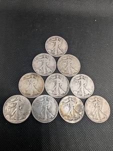 lot 41 image: Walking Liberty Half Dollars (Lot of 10)