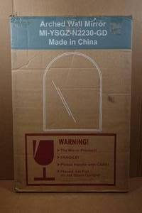 lot 160 image: Gold Framed Arched Wall Mirror - 22x30