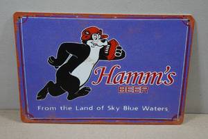 lot 186 image: Novelty Metal Sign - Hamms Beer