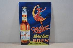 lot 187 image: Novelty Metal Sign - Miller Beer