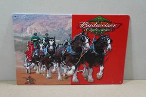 lot 188 image: Novelty Metal Sign - Budweiser Beer