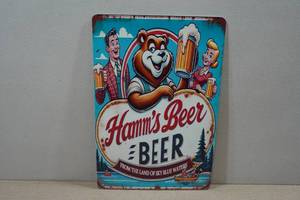 lot 189 image: Novelty Metal Sign - Hamms Beer