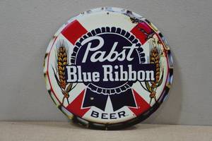 lot 190 image: Novelty Metal Sign - Pabst Blue Ribbon