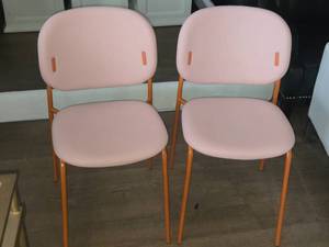 lot 109 image: Lot of (2) Connubia Yo Stackable Chairs Polypropylene Seat  Metal Frame (orange)
