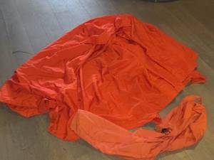 lot 121 image: World Market 9 Umbrella Canopy with Cover and Base (kio orange)