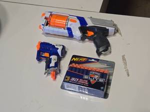 lot 148 image: Lot of (2) Nerf Guns  Pack of 30 Elite Darts