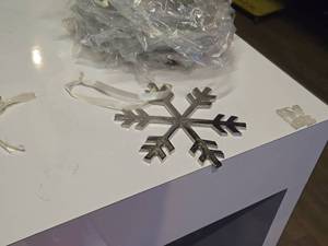 lot 156 image: Lot of (19) 8 Metal Snowflake Christmas Dcor