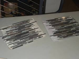 lot 162 image: Lot of (2 Sheets) Liya Mosaic Wall Tile - Linear Pattern of Glass & Metal Stripes in Shades of GrayBlackSilver 16 x 12