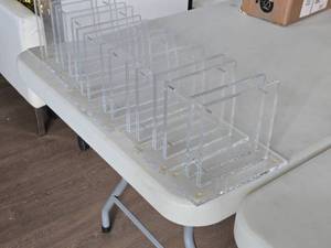 lot 189 image: Lot of (8) Acrylic Stand-Up Table Display Holders