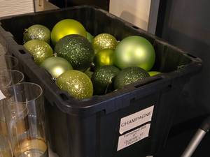 lot 283 image: Lot of (1 Bin) Christmas Ball Ornaments