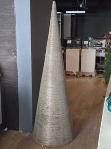 lot 286 image: 66 Metallic Jute Topiary Cone Shaped Christmas Tree