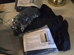 lot 328 image: Lot of (4) 2.5M Black Truss Cover - Spandex Material by Scrim FX