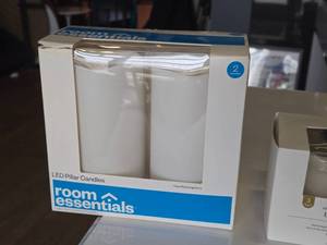 lot 336 image: LED Pillar Candle Set 2-pack by Room Essentials 6 (in original packaging)