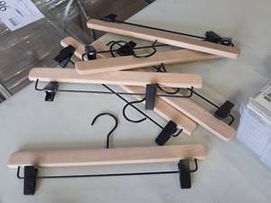 lot 343 image: Lot of (6) Wood Pant Hangers