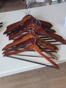 lot 342 image: Lot of (14) Wood Suit Hangers