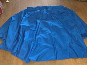 lot 132 image: World Market 9 Umbrella Canopy with Cover and Base (blue)