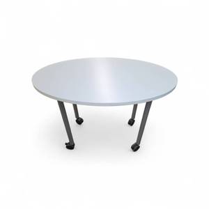 lot 112 image: Oval Table w locking wheels 42x24x29