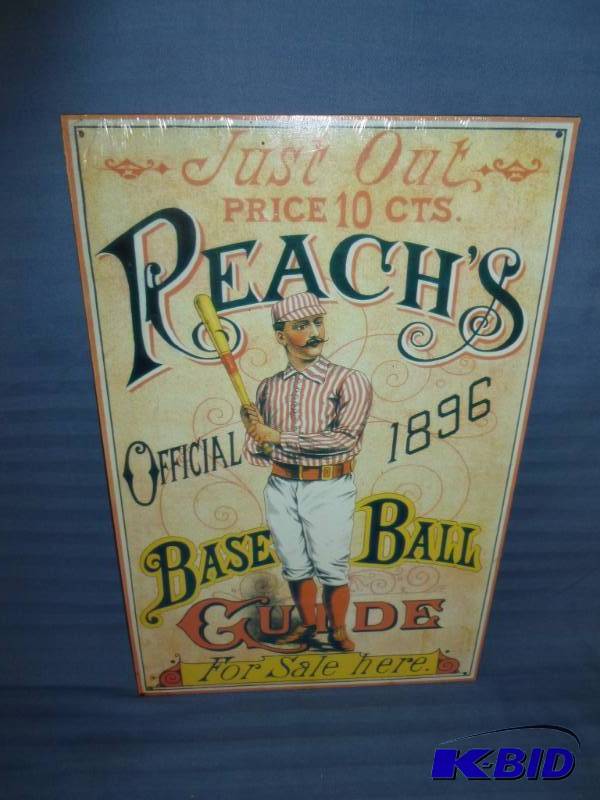 lot 32 image: Peachs Metal Sign
