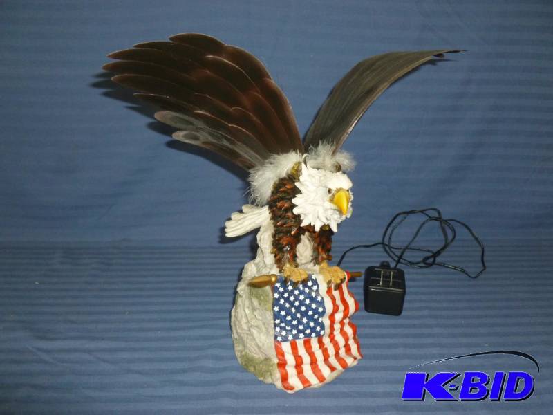 lot 76 image: Large Fiber Optic Eagle Decoration