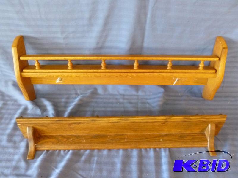 lot 121 image: Solid Oak Plate Racks