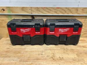 lot 235 image: Milwaukee 2 gallon wetdry vacuum (read description, lot of 2)