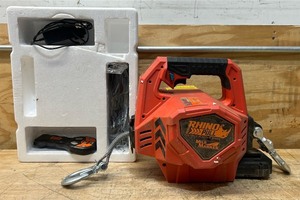 lot 27 image: Mile Marker Rhino Pull 1000 24 Volt DC Portable Winch, 1,000-Lb. Capacity, 39ft. Synthetic Rope, Model# 71-1000 #112397 Msrp $629.99